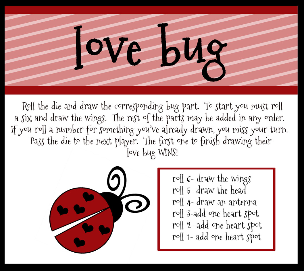 like a pretty petunia: [Valentine] Love Bug Game