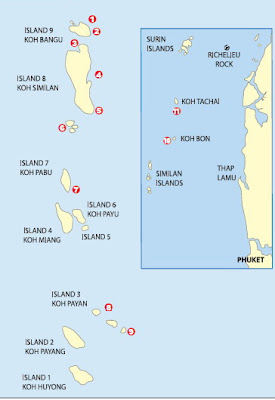 Map of diving at Mu Koh Similan