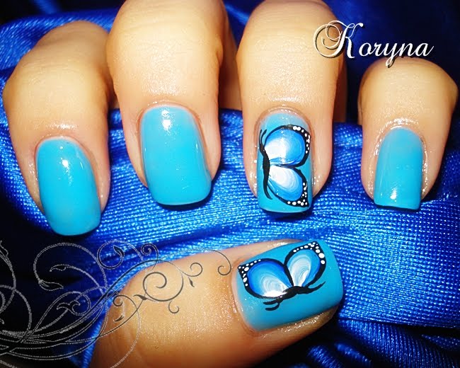 My Nails one stroke butterflies