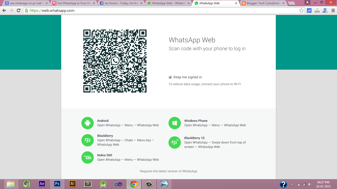 whatsapp web qr code