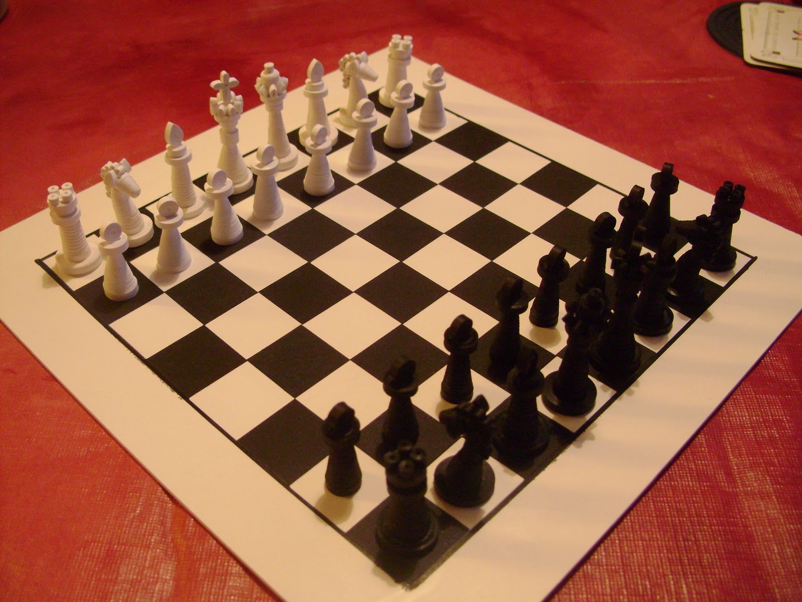 Quilling Me Softly Finished quilled chess set )