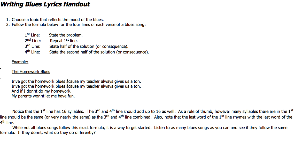 How to write blues picture