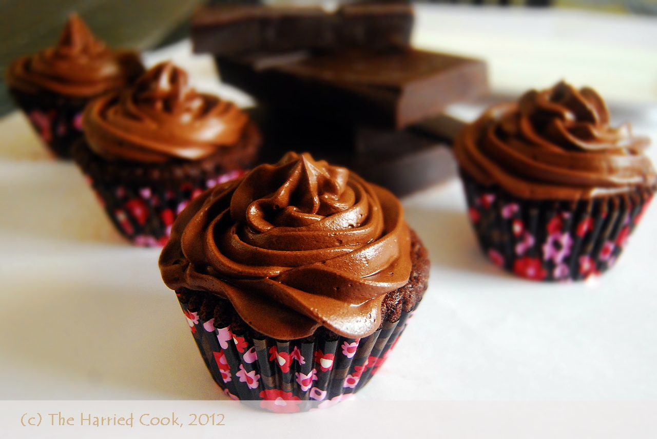 The Harried Cook Moist Chocolate Cupcakes W Whipped Ganache Frosting