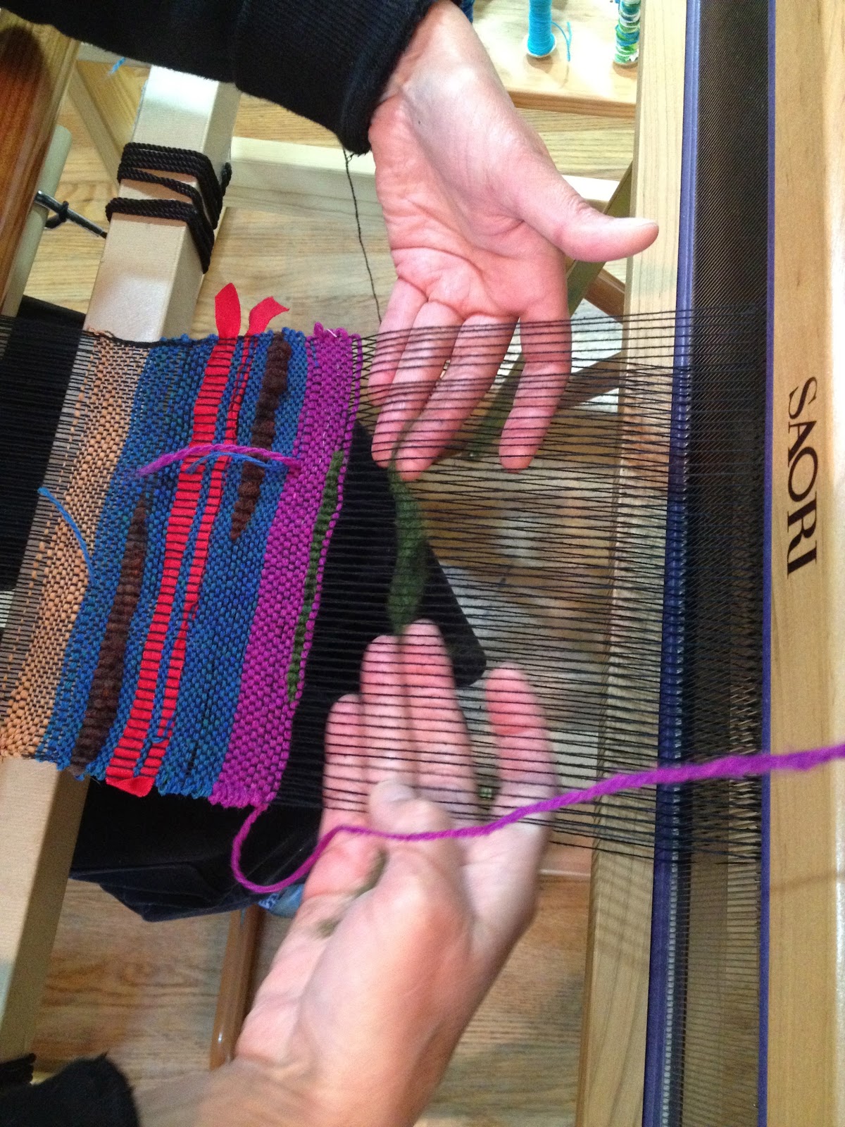CENTERING WITH FIBER Learning saori weaving and rigid heddle loom weaving