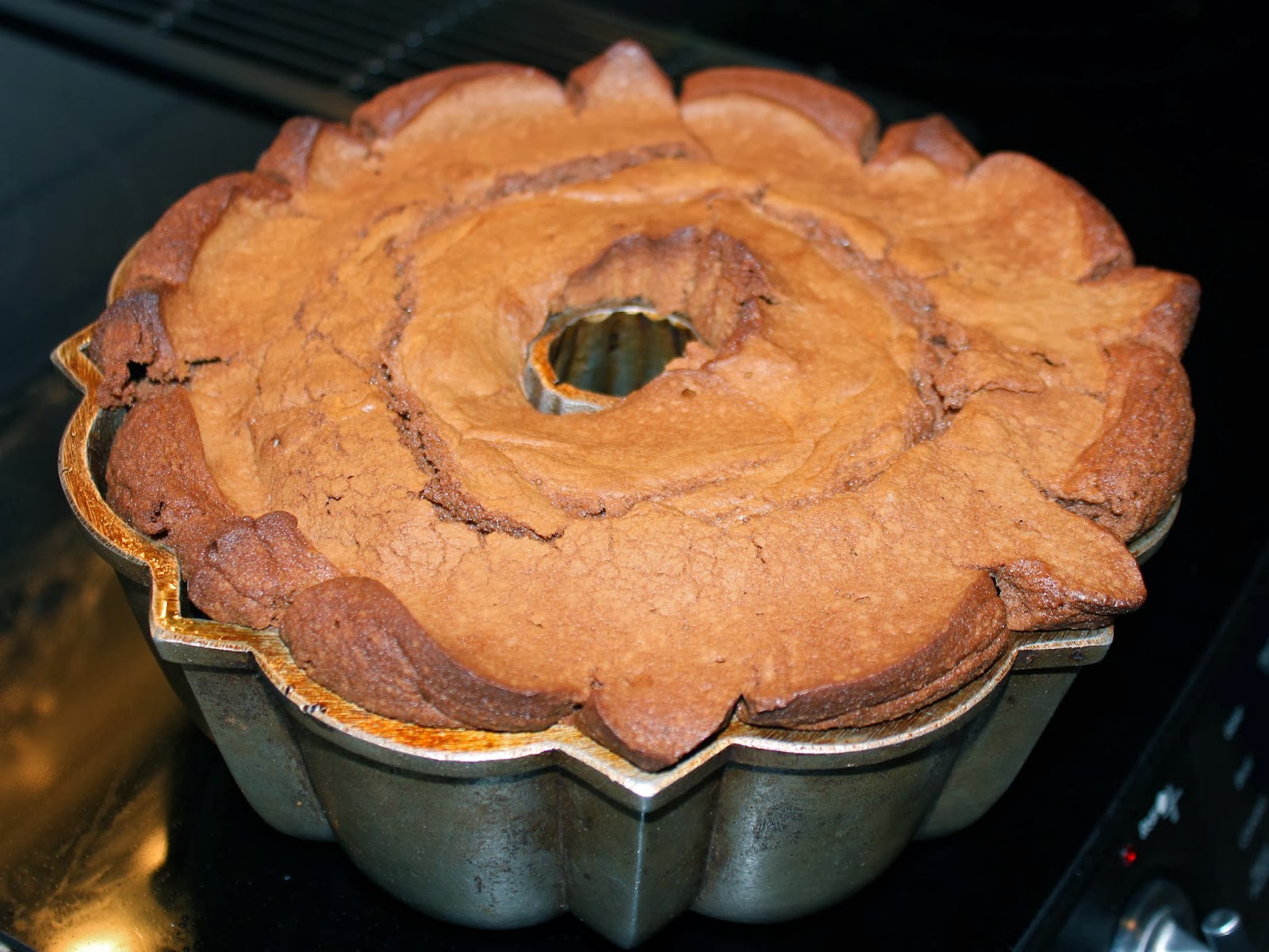 Hand Me Down Style chocolate sour cream pound cake with Mom Mom's icing