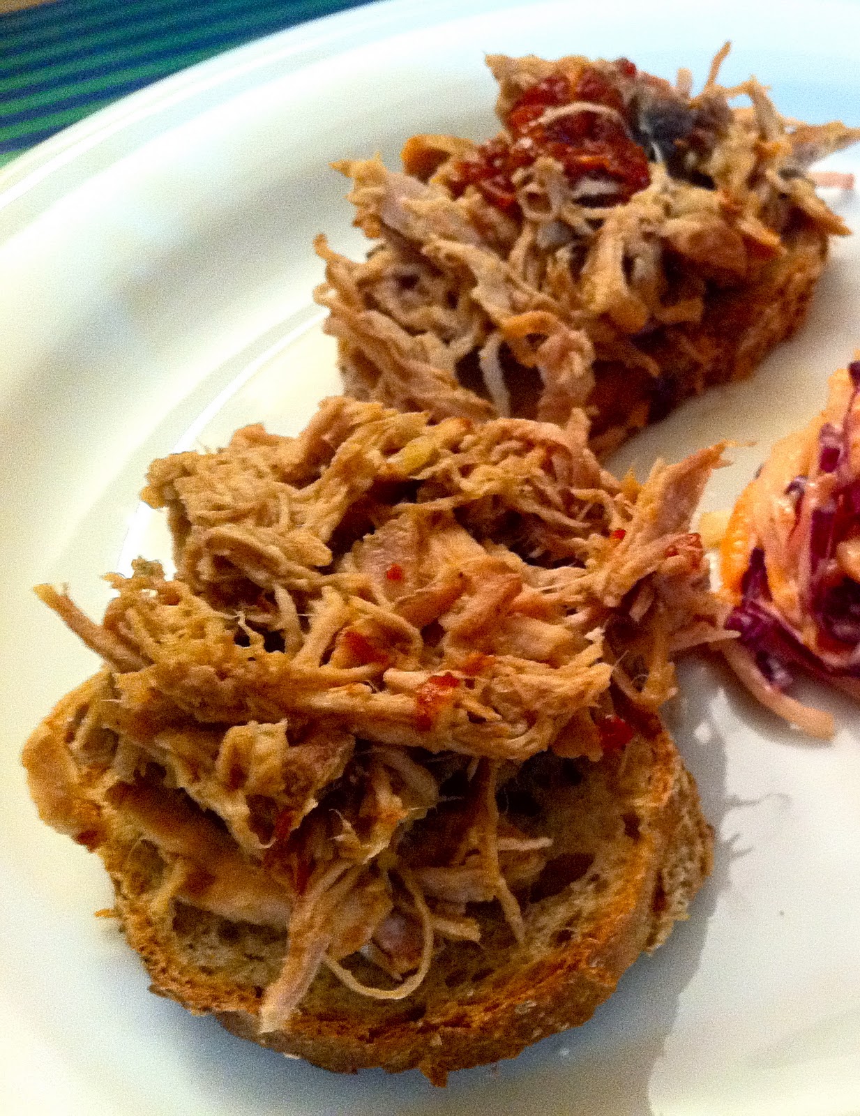 The Wandering Cook Open faced pulled pork sandwiches
