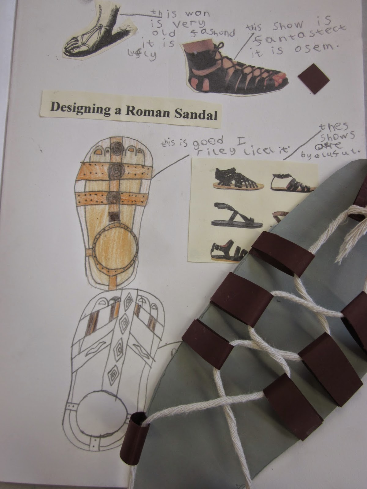 how to make roman sandals out of cardboard