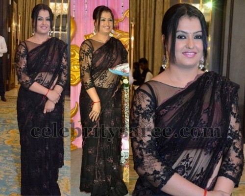 Sona Thread Work Black Saree - Saree Blouse Patterns