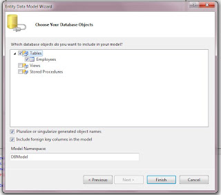 ADO.NET Entity Framework - Choose your database objects