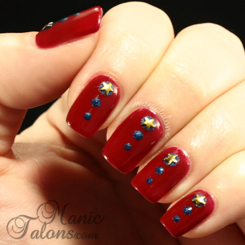 Manic Talons Nail Design Simple Mani Couture Velvet Rope with Stars
