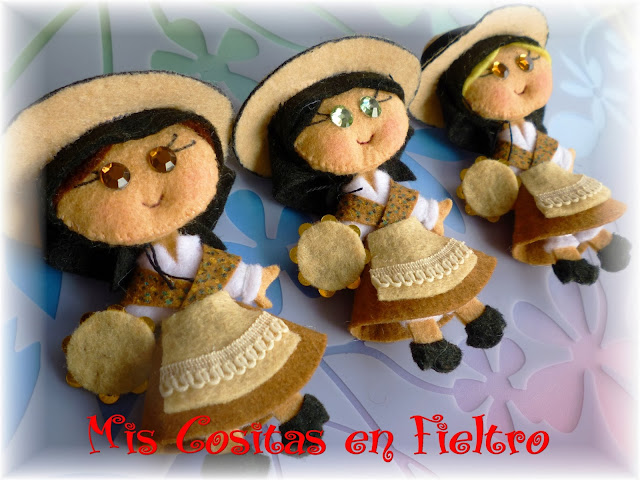 broche de fieltro, felt pin, broche, fieltro, traje regional, gallega, Villagarcía