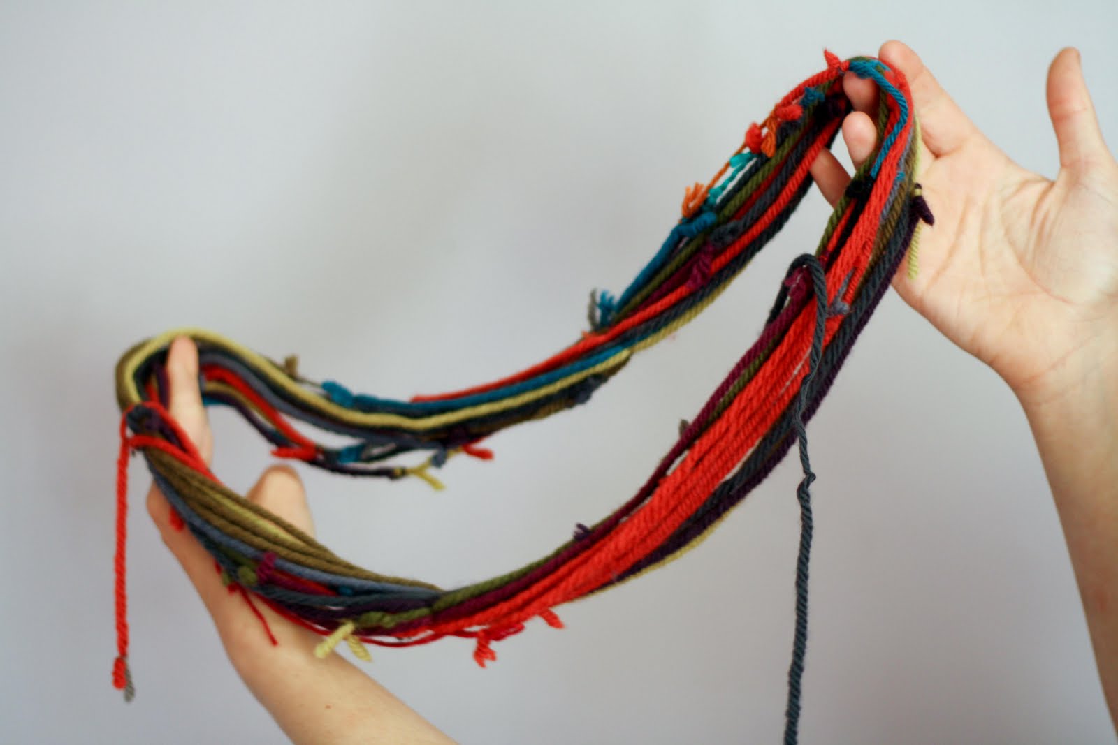 neeka knits Scrap Yarn "Necklace" Tutorial