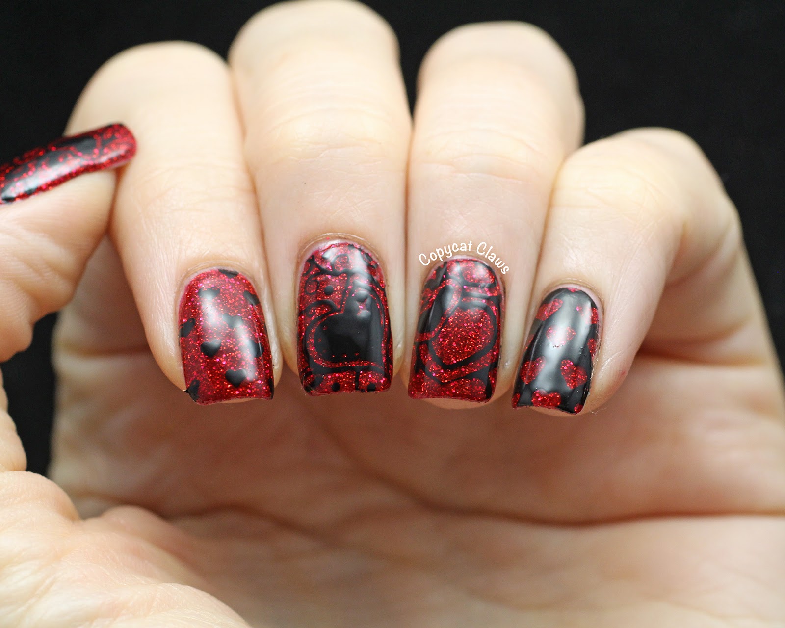 Polish bleed Copycat Claws: Sunday Stamping - Valentine's Day