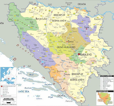 Bosnie Carte Pays Département