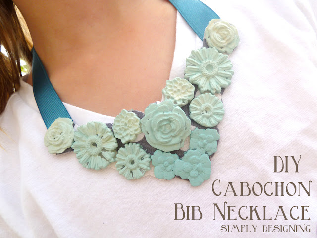 DIY Ombre Cabochon Bib Necklace - #ModMelts #spon #ombre #diyjewelry #jewelry #cabochon #bibnecklace
