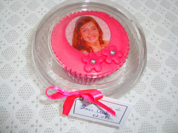 Cupcake Pink com papel arroz