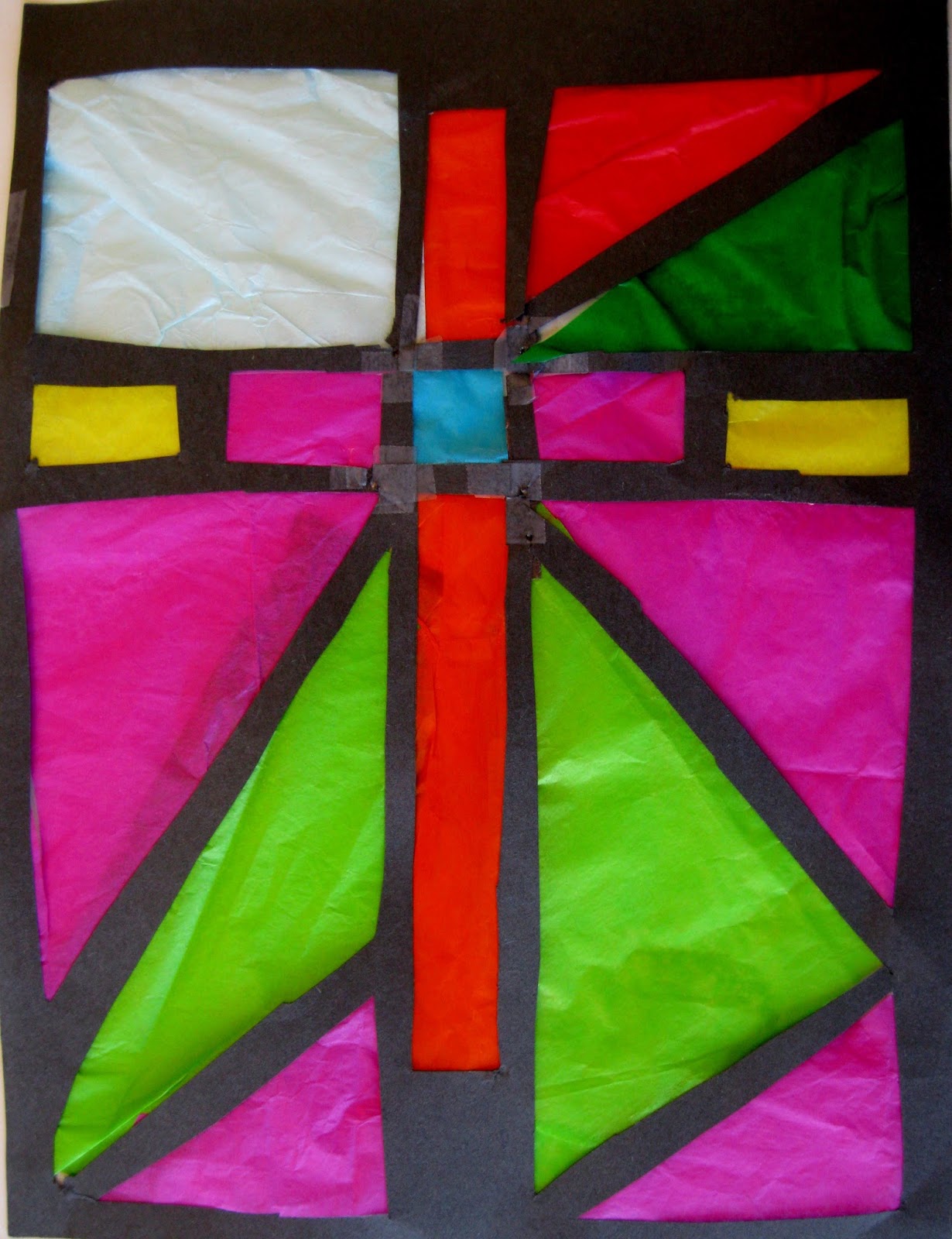 Art Class Ideas Tissue Paper Stained Glass