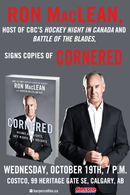 Hockey Book Ron MacLean Signing Copies Of Cornered