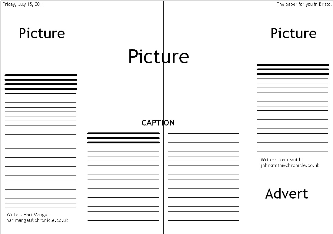 A2 Local Newspaper Double Page Spread