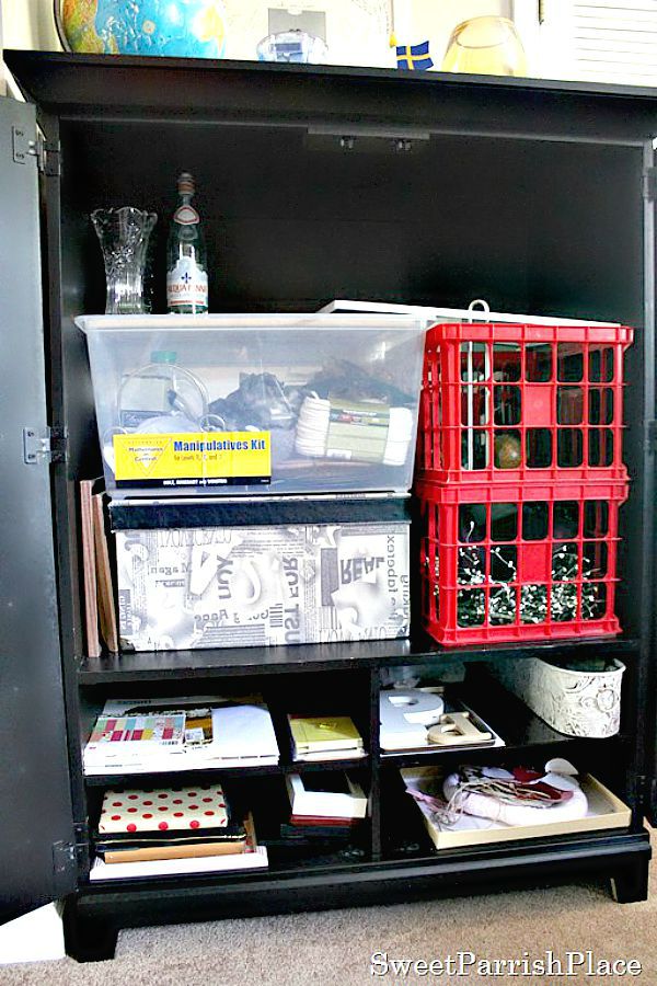Television Cabinet Repurposed As Craft Storage Sweet Parrish Place
