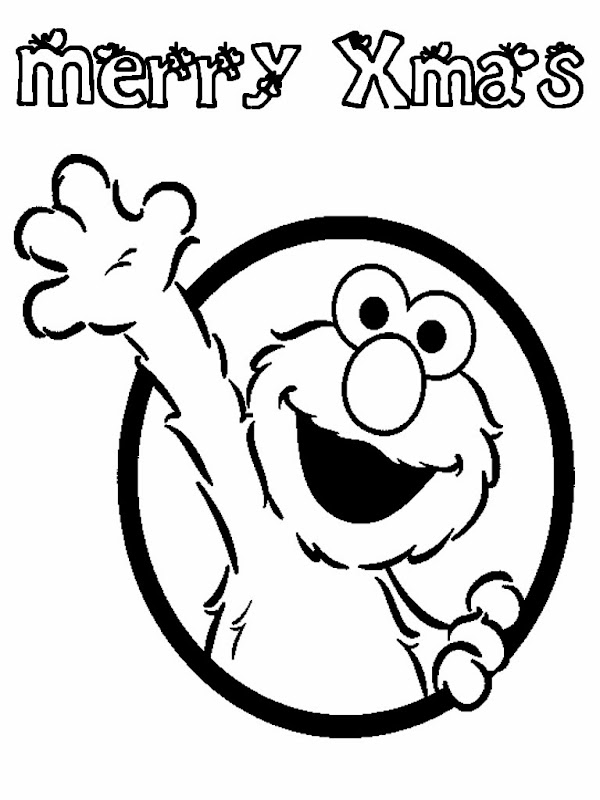 Elmo Christmas Printable Coloring Pages title=