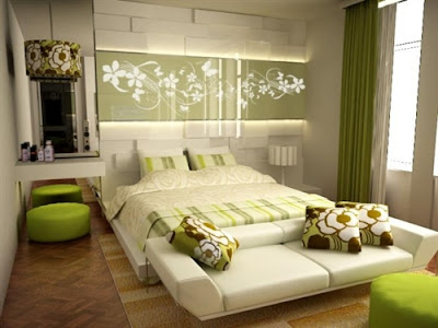 color verde en el dormitorio