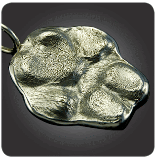 Sterling Silver Dog Paw Raised Pendant