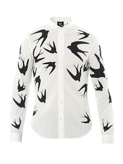 00O00 Menswear Blog: BBC 'The Voice' Mike Ward's McQ Alexander McQueen swallow print shirt
