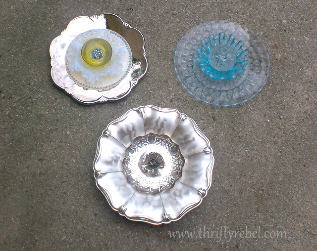 Setting the Garden with Plate Flowers - Thrifty Rebel Vintage