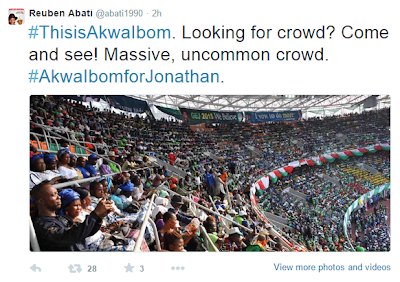 Reuben Abati Has Been Showing Off the PDP Mammoth Crowd in Akwa Ibom (Photos)