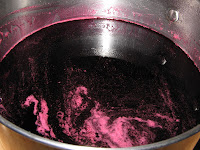 raspberry syrup returning to the boil