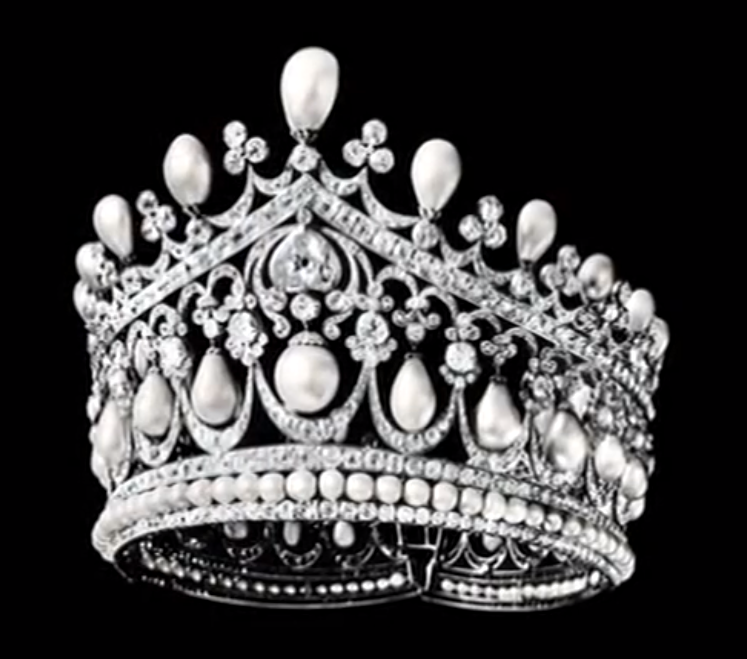 تيجان ملكية  امبراطورية فاخرة Empress+alexandra+russia+bolin+tiara+pearls+diamonds