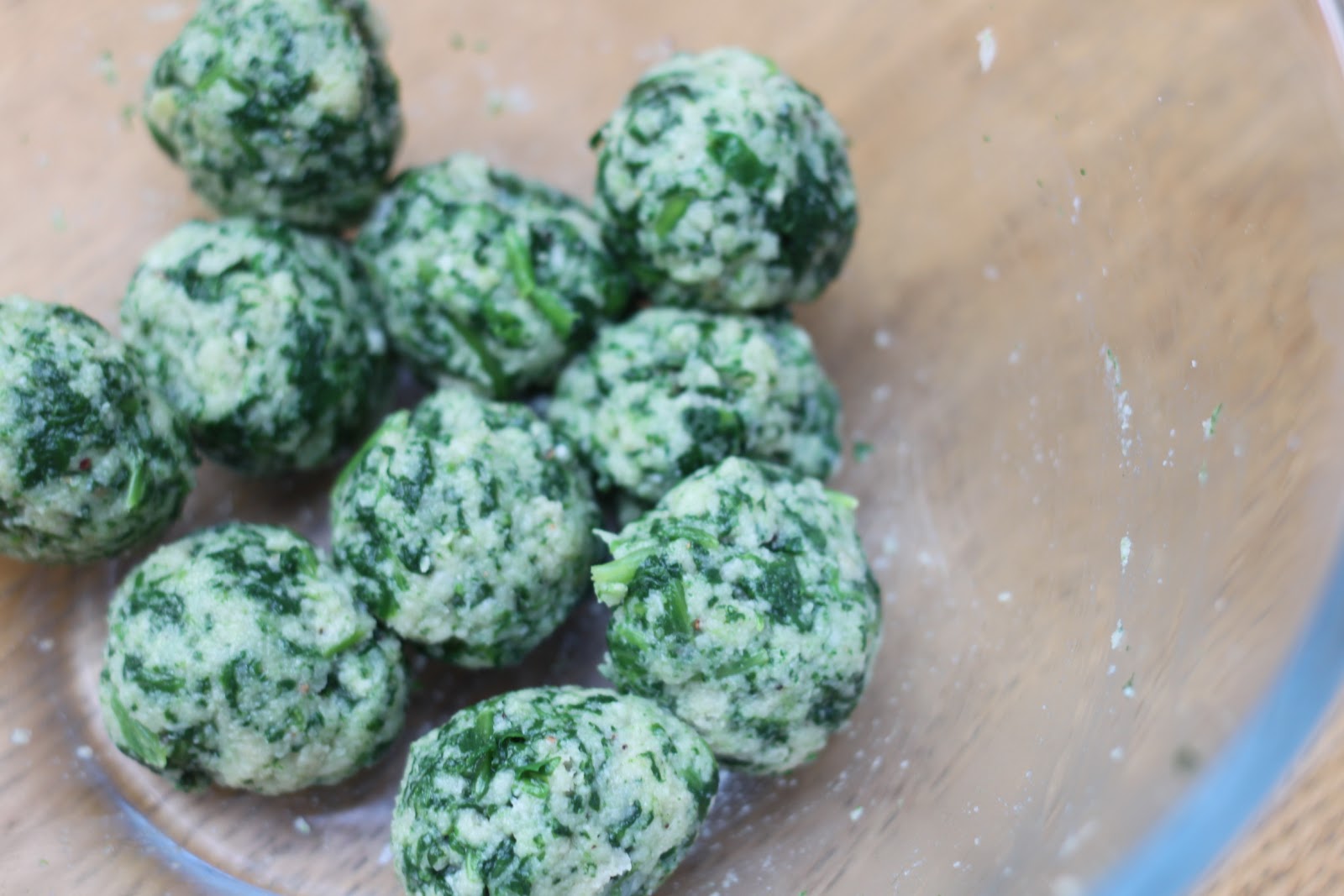 Dine at Mine Courgette and Chilli Pasta with Crispy Spinach Balls