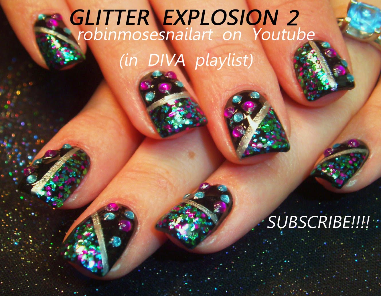 Robin Moses Nail Art "azature nails" "azature champagne" "glitter