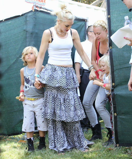 Gwen Stefani and kids arrive at Elizabeth Glaser Pediatric AIDS Foundation's 23rd Annual 'A Time for Heroes" Celebrity Picnic (June 3, 2012).