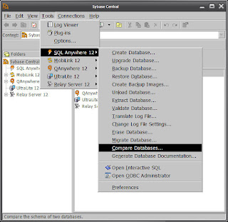 Tools - SQL Anywhere 12 - Compare Databases