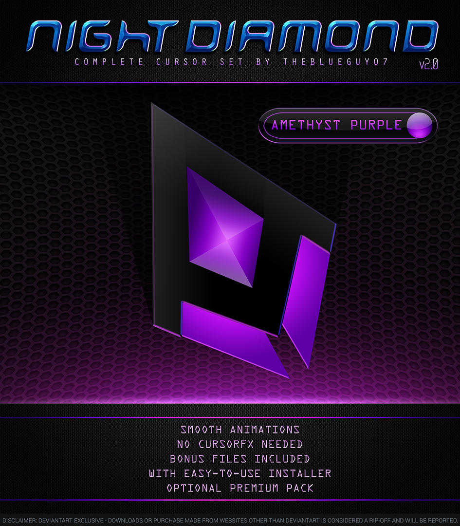 Night Diamond v2.0 | Amethyst Purple Cursor - Cleodesktop Demo