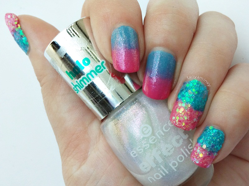 Glitter Gradient Nails Nail Art Design Manicure NOTD BPS Glitter Powder Set Essence Effect Nail Polish
