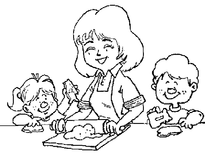 Mama haciendo unas galletas con sus hijos - Portal Escuela