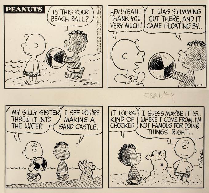 Franklin's First Appearance in Peanuts