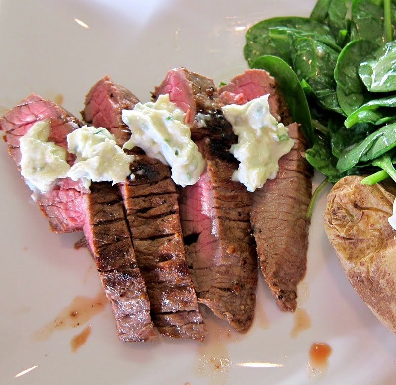 Skirt Steaks with Bleu Cheese Butter PheNOMenal