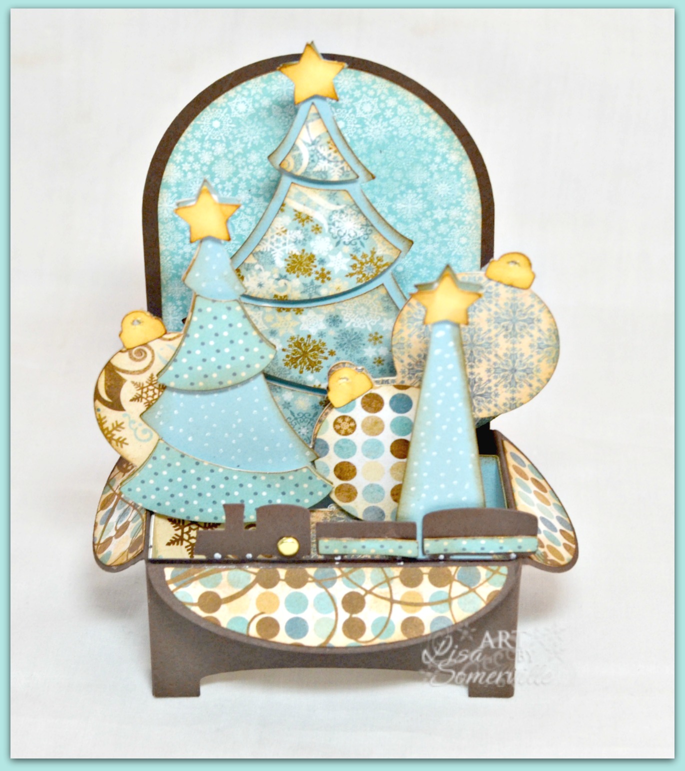 Download Designs By Lisa Somerville Christmas Trees Box Card Bloggers Challenge Christmas In July 3D SVG Files Ideas | SVG, Paper Crafts, SVG File