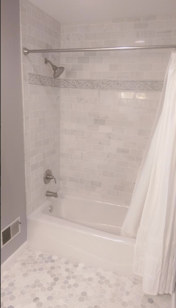 The Tile Design By Kirsty 8 24 14 31 This Next One Features Calacutta Bianco Matte 10 X 13 And The Indo Italian Marble