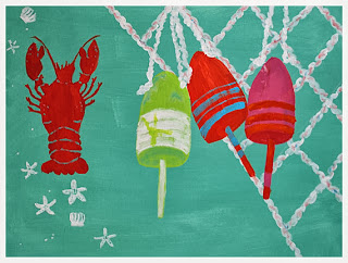 Bright Buoys and Lobster by Jill Bull