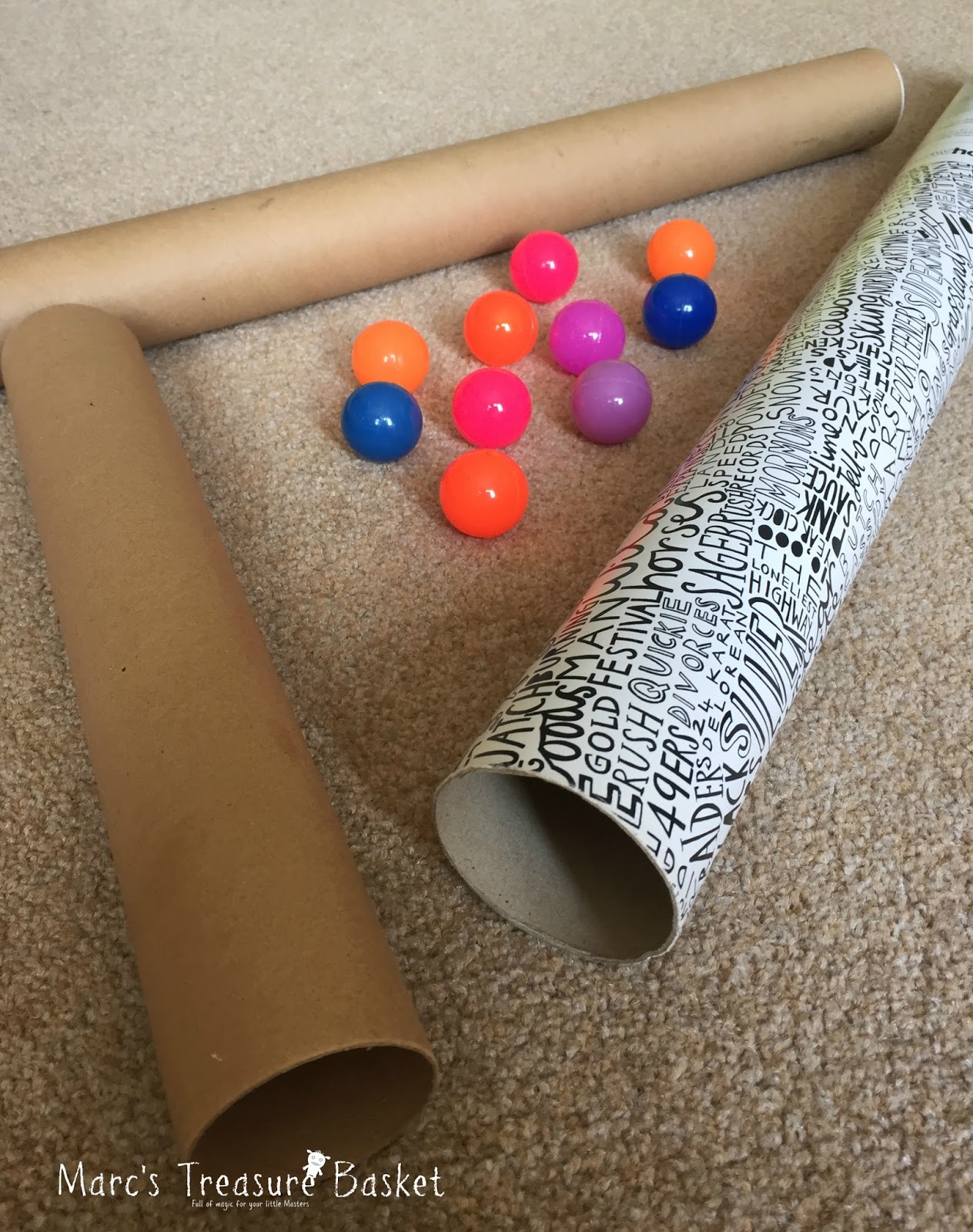 Marc's Treasure Basket Cardboard Tube Ball Run