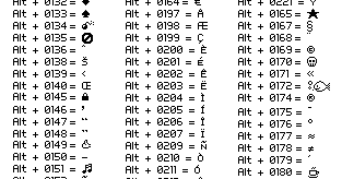alt codes alt codes