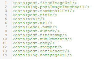 Các thẻ gọi dữ liệu bài viết trong template blogspot