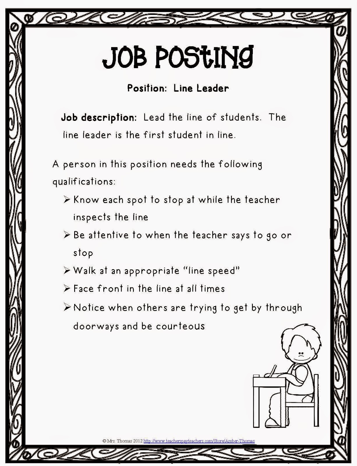 Student writer job description
