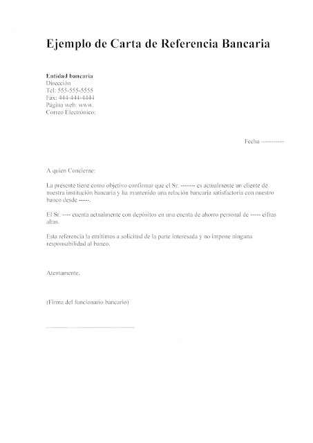 carta de referencias personal