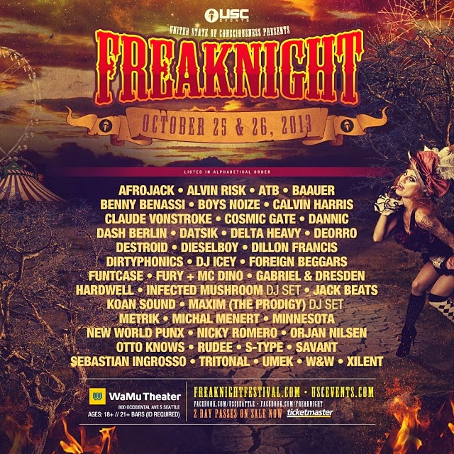 Freaknight Festival Tickets Oct 25th 26th 2013 Lineup Announced Tickets Giveaway Gde